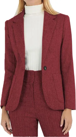 Autumn Suit for Women 2 Pieces Outfit Tweed Wool Houndstooth Lady Casual Suit