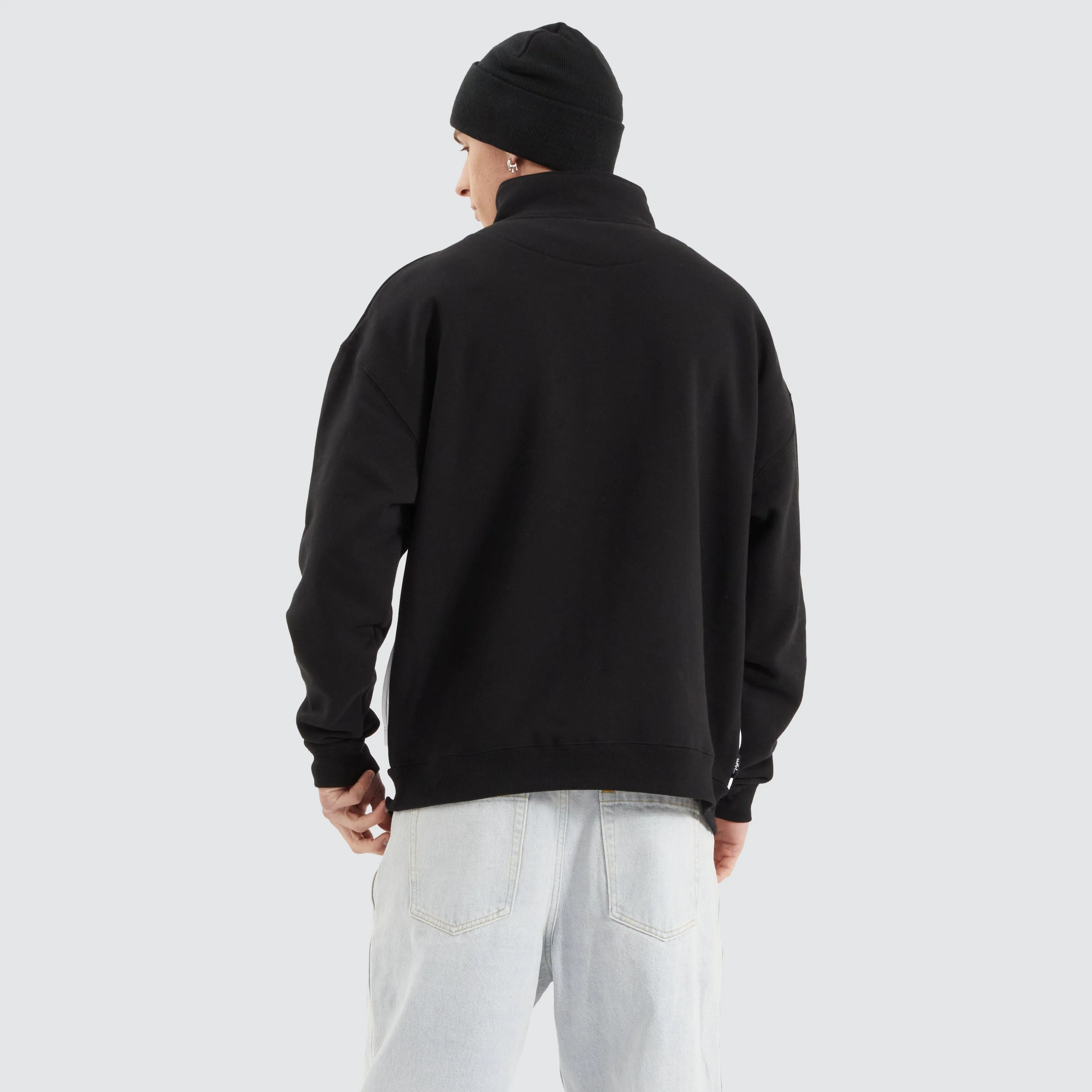 Booster 1/4 Zip Sweat Black/ White