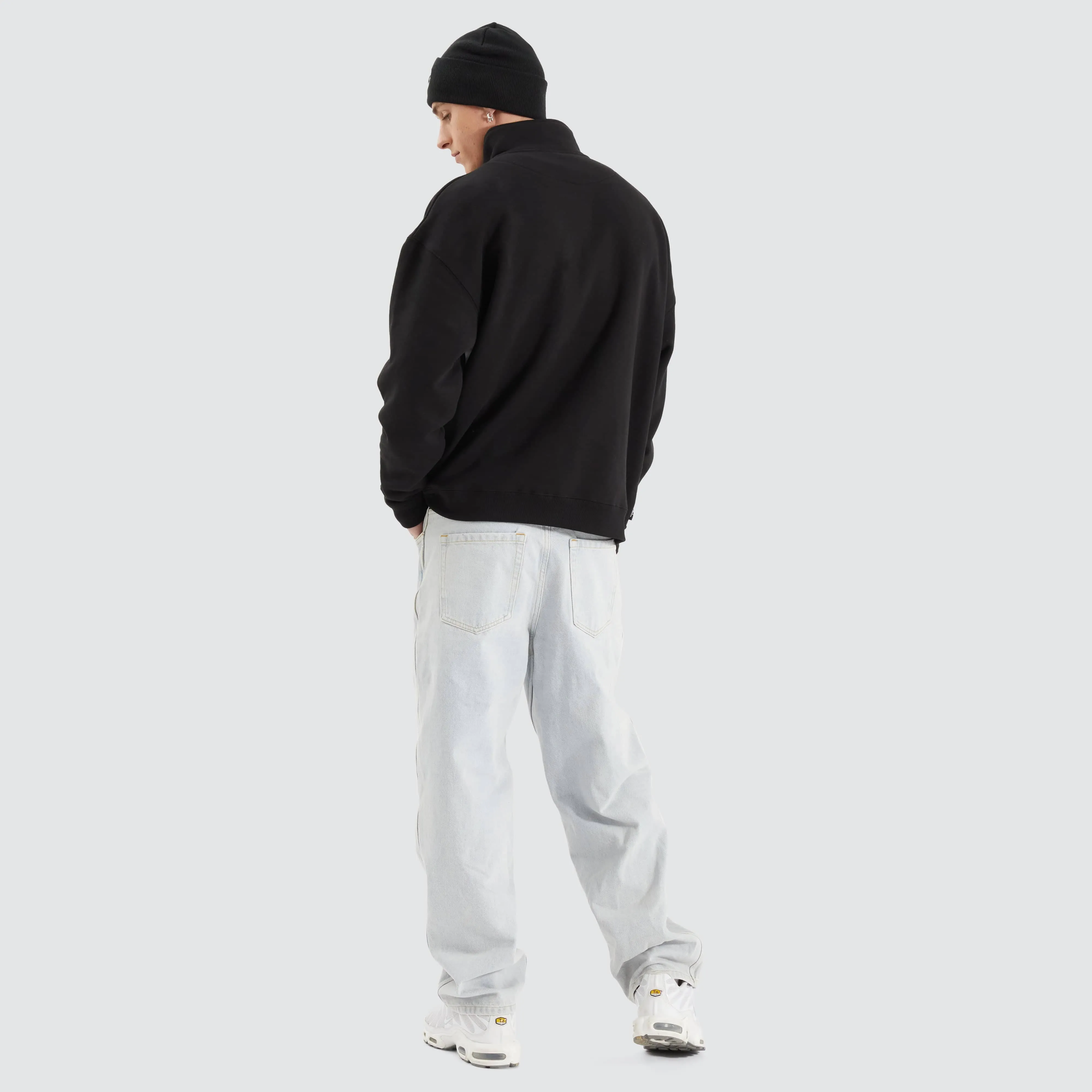 Booster 1/4 Zip Sweat Black/ White