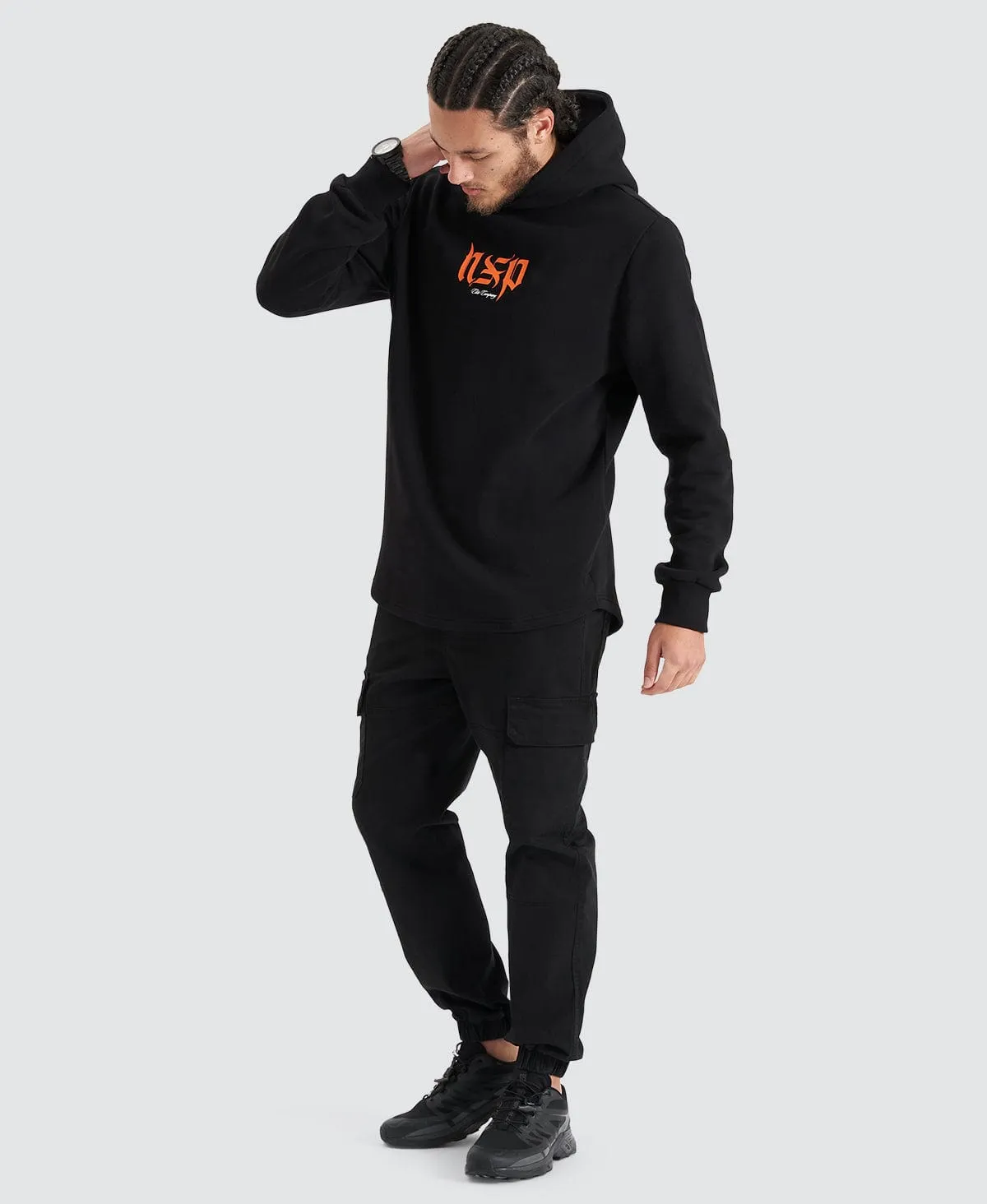 Domination Dual Curved Hoodie Jet Black