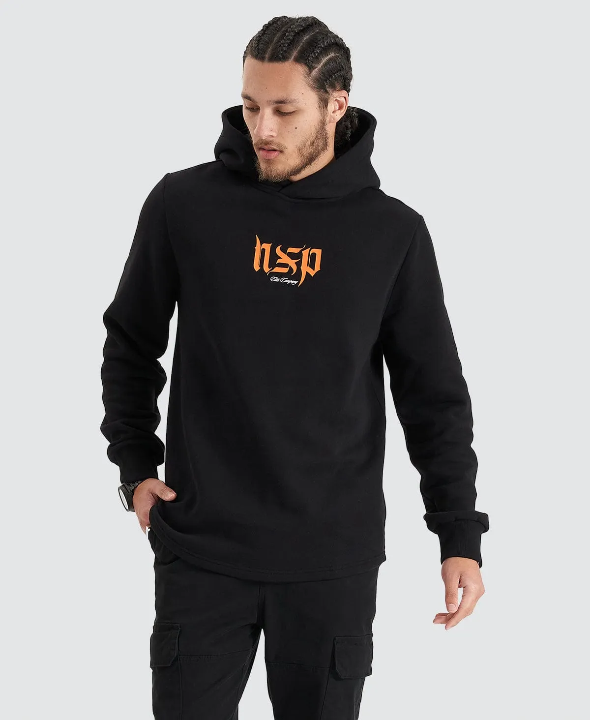 Domination Dual Curved Hoodie Jet Black