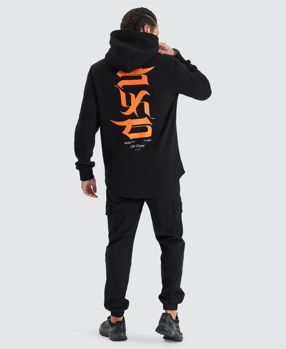 Domination Dual Curved Hoodie Jet Black