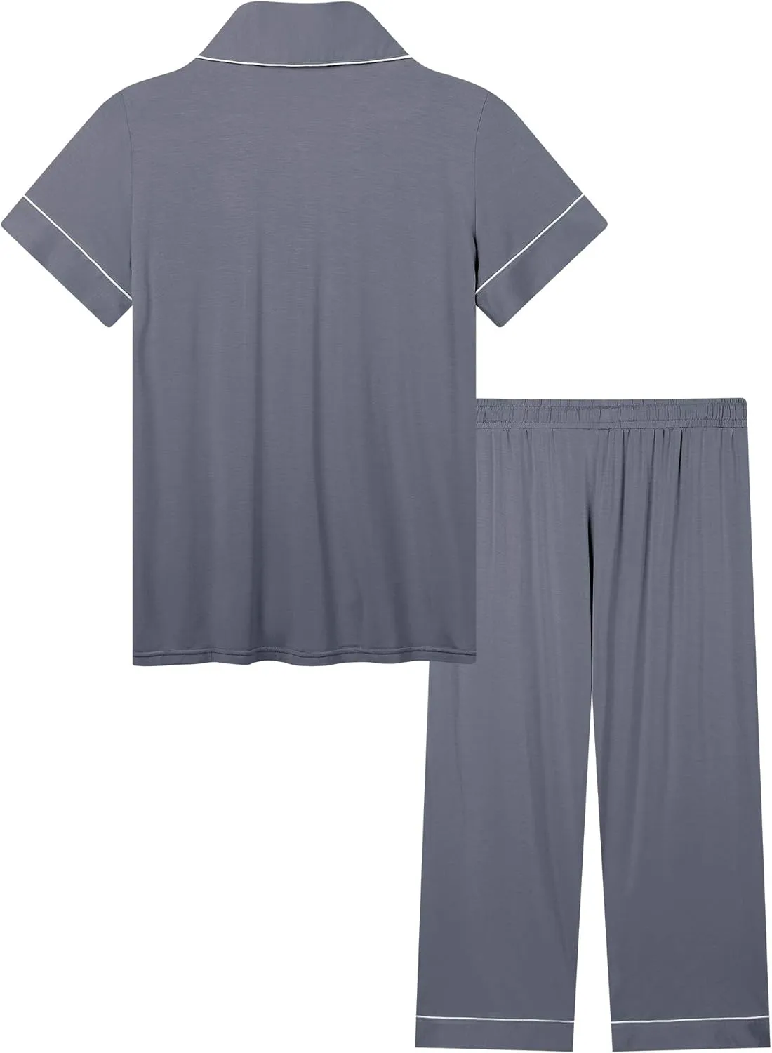 Joyaria Women Viscose Made from Bamboo Pajamas Set Cooling Capri Button Up/Down Pjs Short Sleeve Sleepwear
