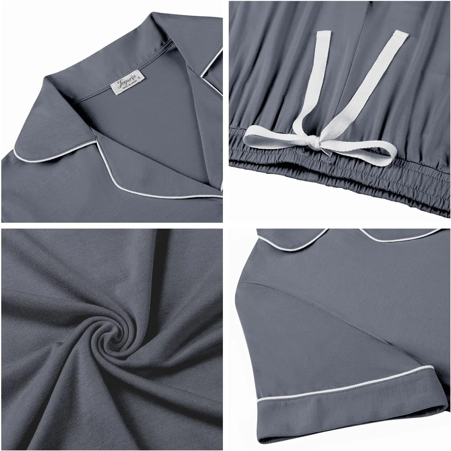 Joyaria Women Viscose Made from Bamboo Pajamas Set Cooling Capri Button Up/Down Pjs Short Sleeve Sleepwear