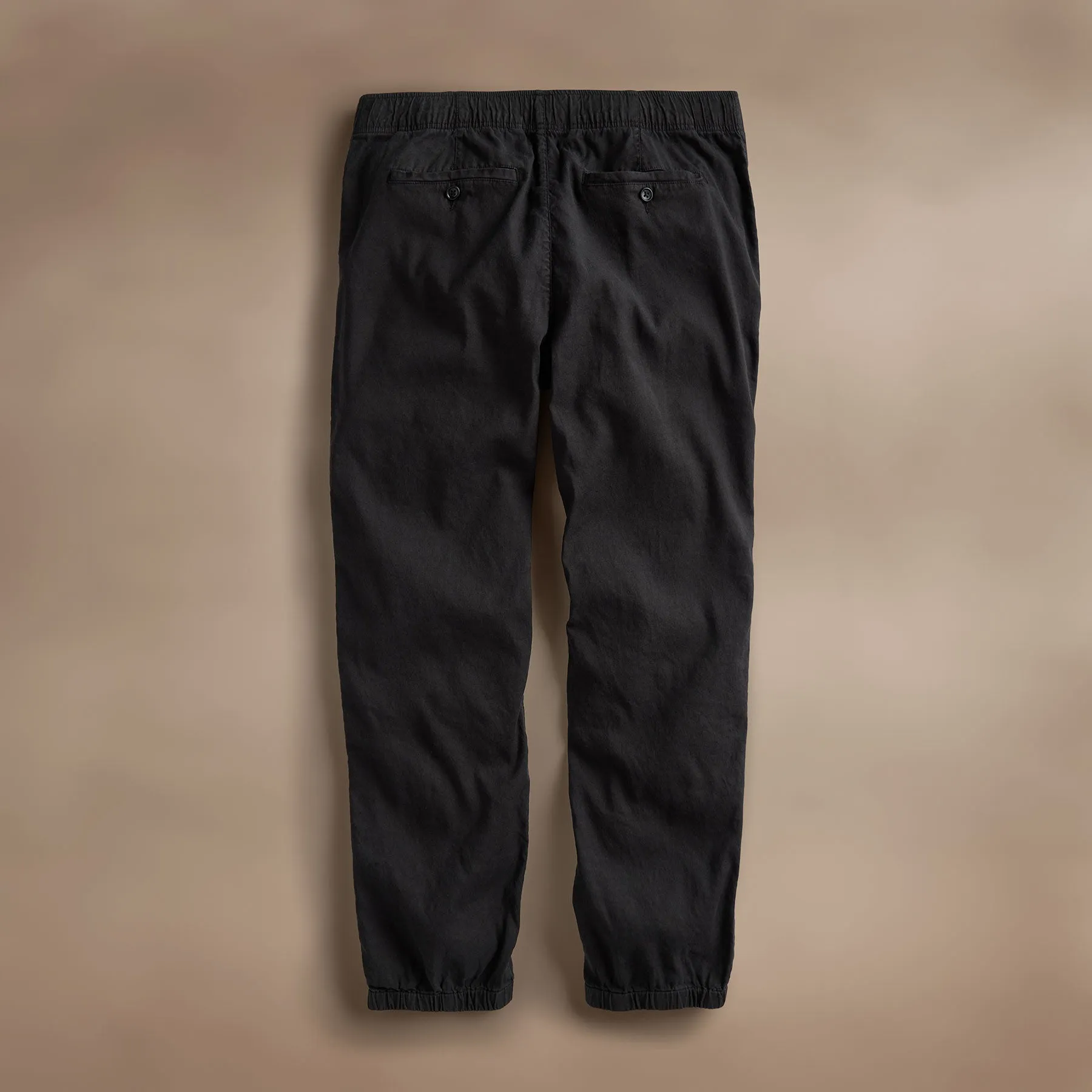 Linen Blend Jogger - Black
