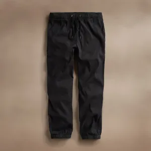 Linen Blend Jogger - Black