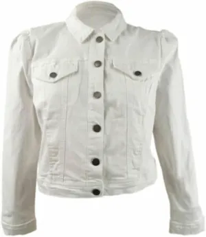MAISON JULES Womens New White Pocketed Buttoned Denim Jacket M