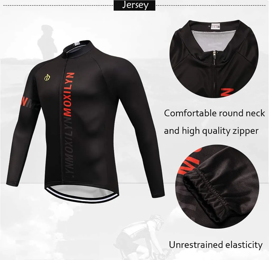 MOXILYN Men's Quick-Dry Cycling Jersey Set Road Bike Bicycle Shirt   Bib Pants with 9D Gel Padded MTB Riding Clothing kit