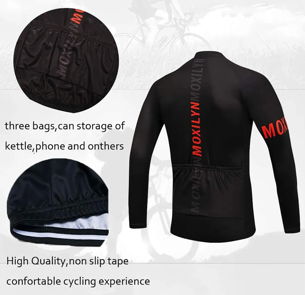 MOXILYN Men's Quick-Dry Cycling Jersey Set Road Bike Bicycle Shirt   Bib Pants with 9D Gel Padded MTB Riding Clothing kit