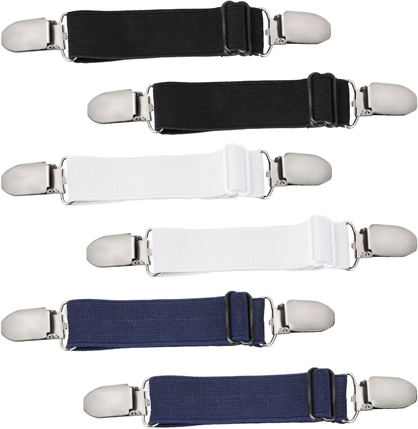 Mozeat Lens 6 Pcs Adjustable Hip Elastic Belt, Elastic Band for Sewing Pant Waist Tightener Pant Elastic Belt Clip Women Men Back Cinch for Jeans Pants Dresses