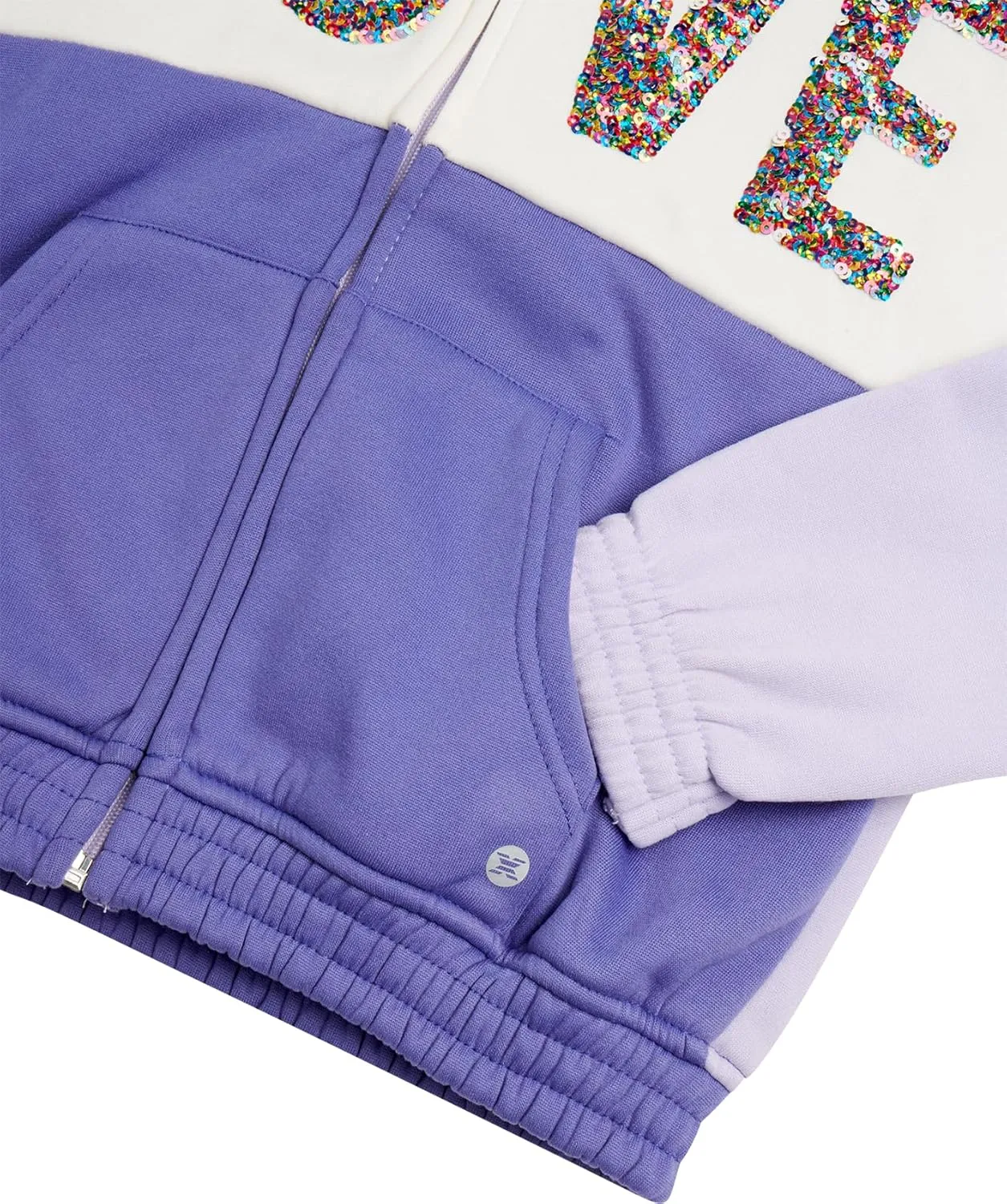 RBX Girls' Active Sweatsuit Set - 2 Piece Fleece Hoodie Sweatshirt and Sweatpants - Sequin Jogger Pants Set for Girls (7-12)