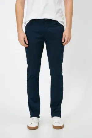 Slim Fit Twill Pants in Navy