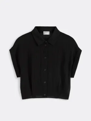 The Bubble Hem Blouse in Black