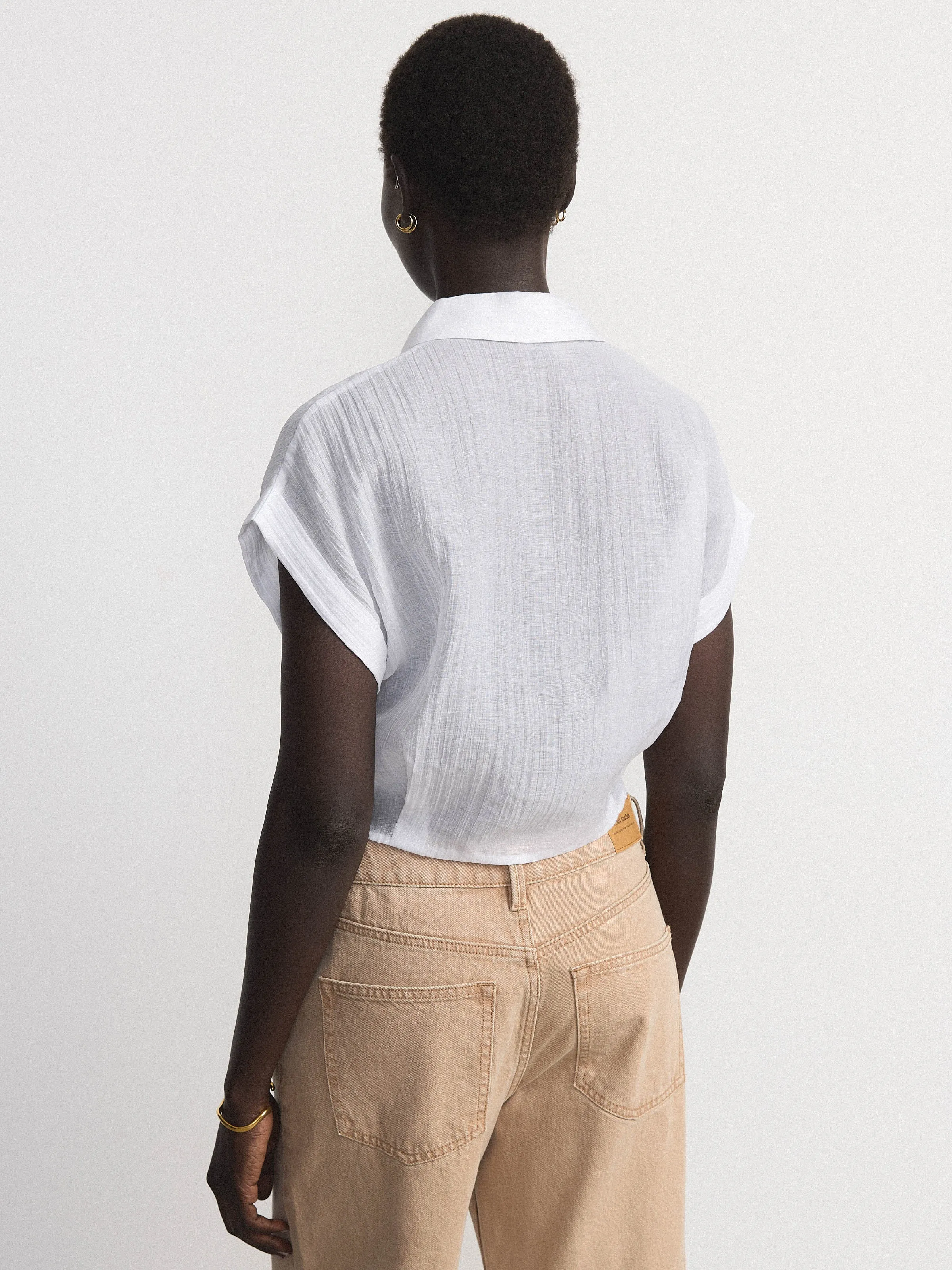 The Bubble Hem Blouse in White