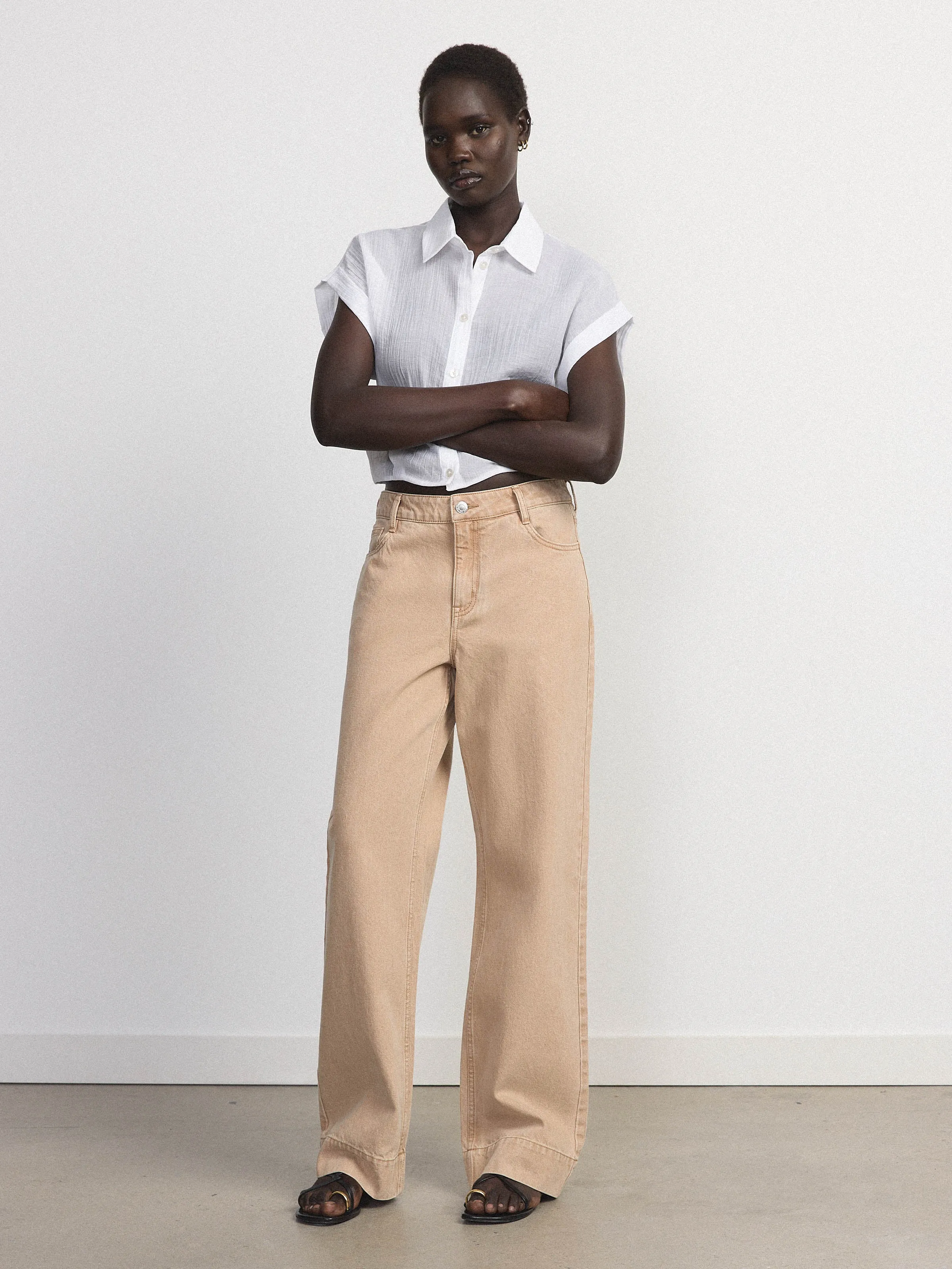 The Bubble Hem Blouse in White