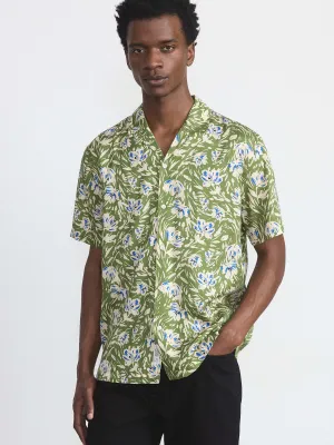 The Floral Camp Collar Shirt in Green