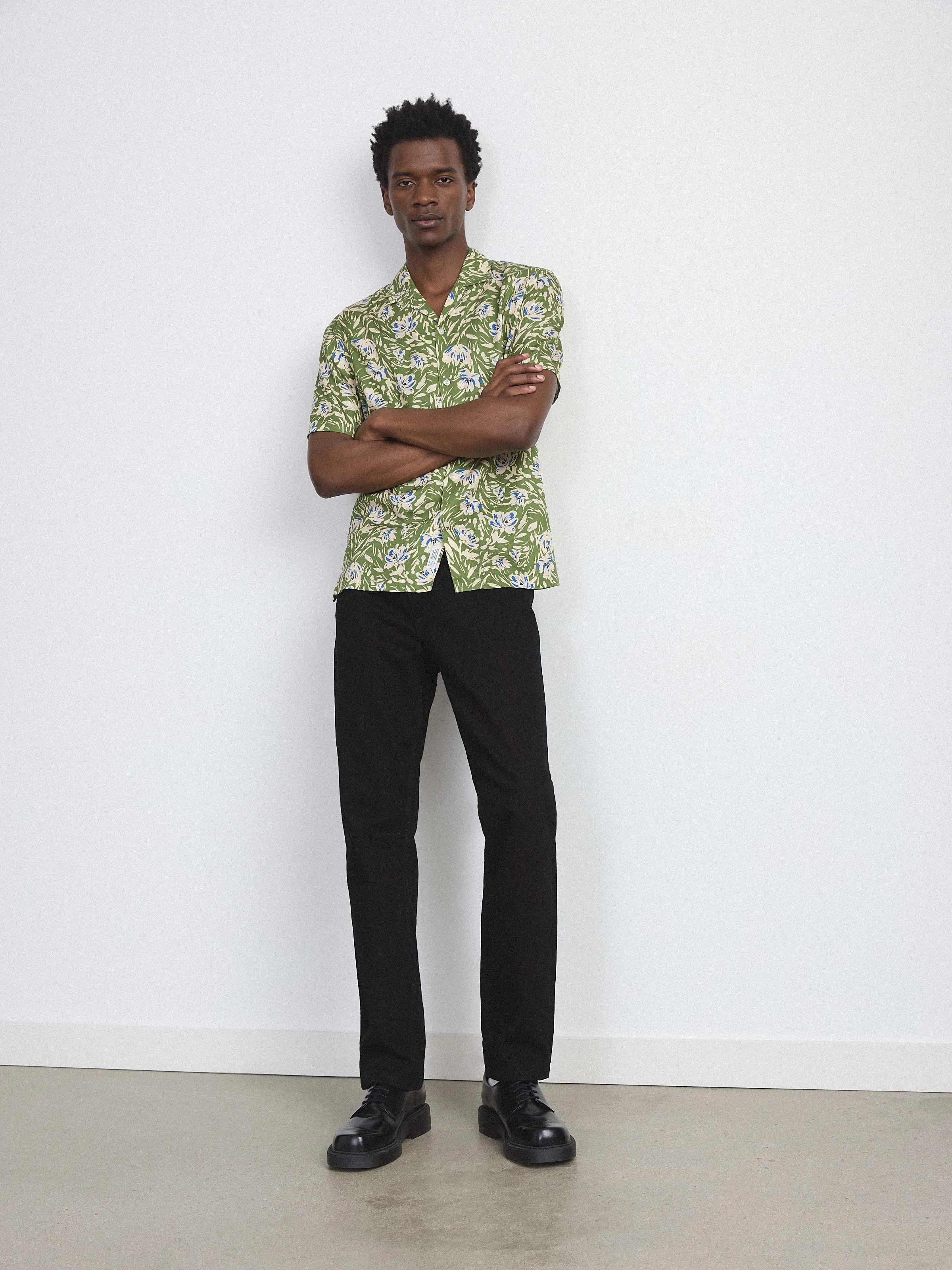 The Floral Camp Collar Shirt in Green