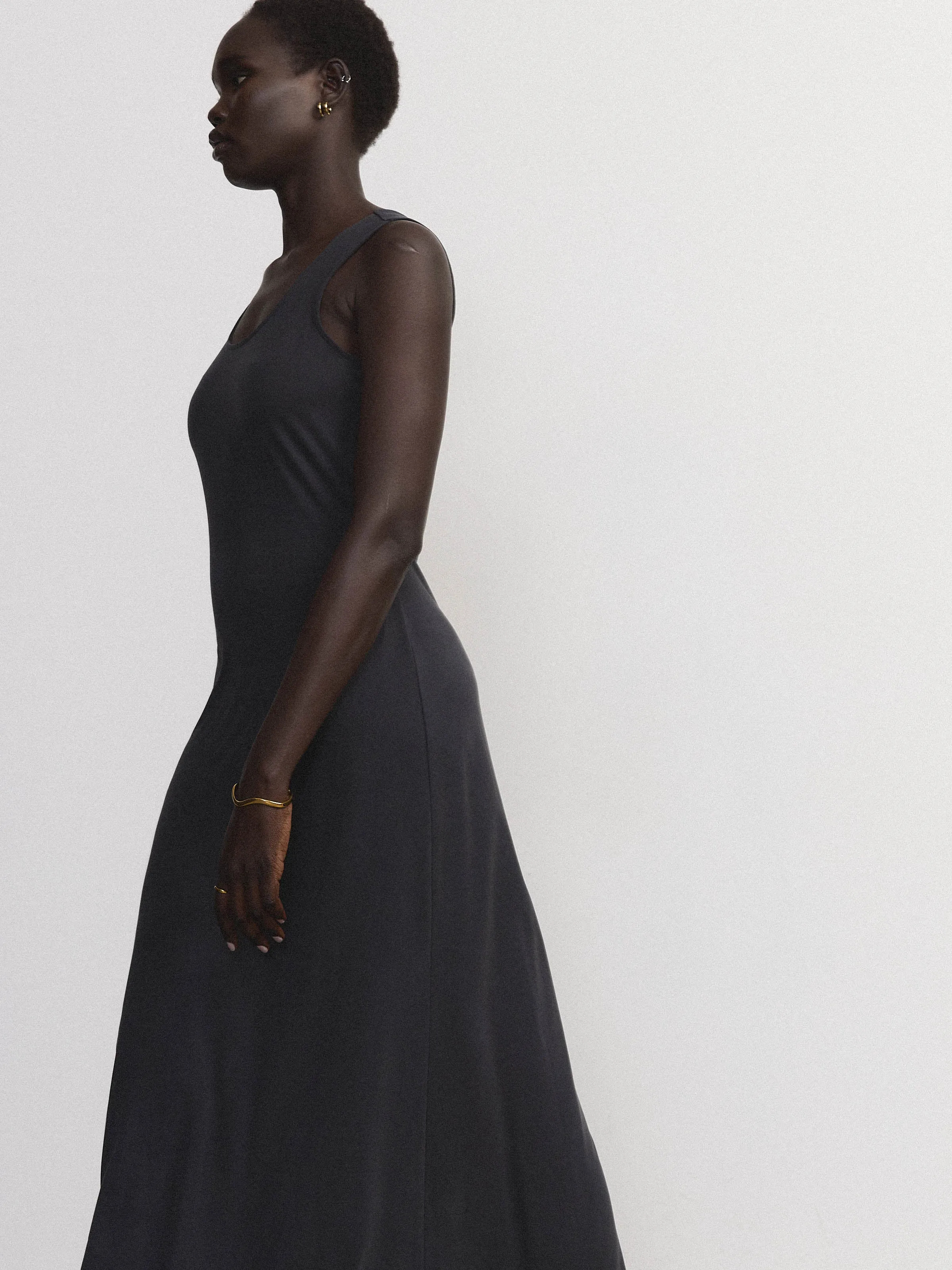 The Fluid Maxi Dress in Black