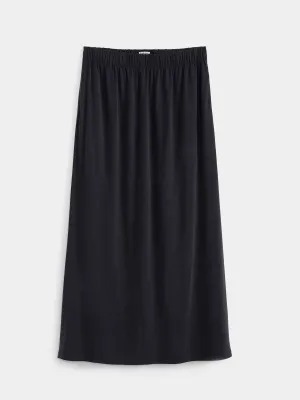 The Fluid Midi Skirt in Black
