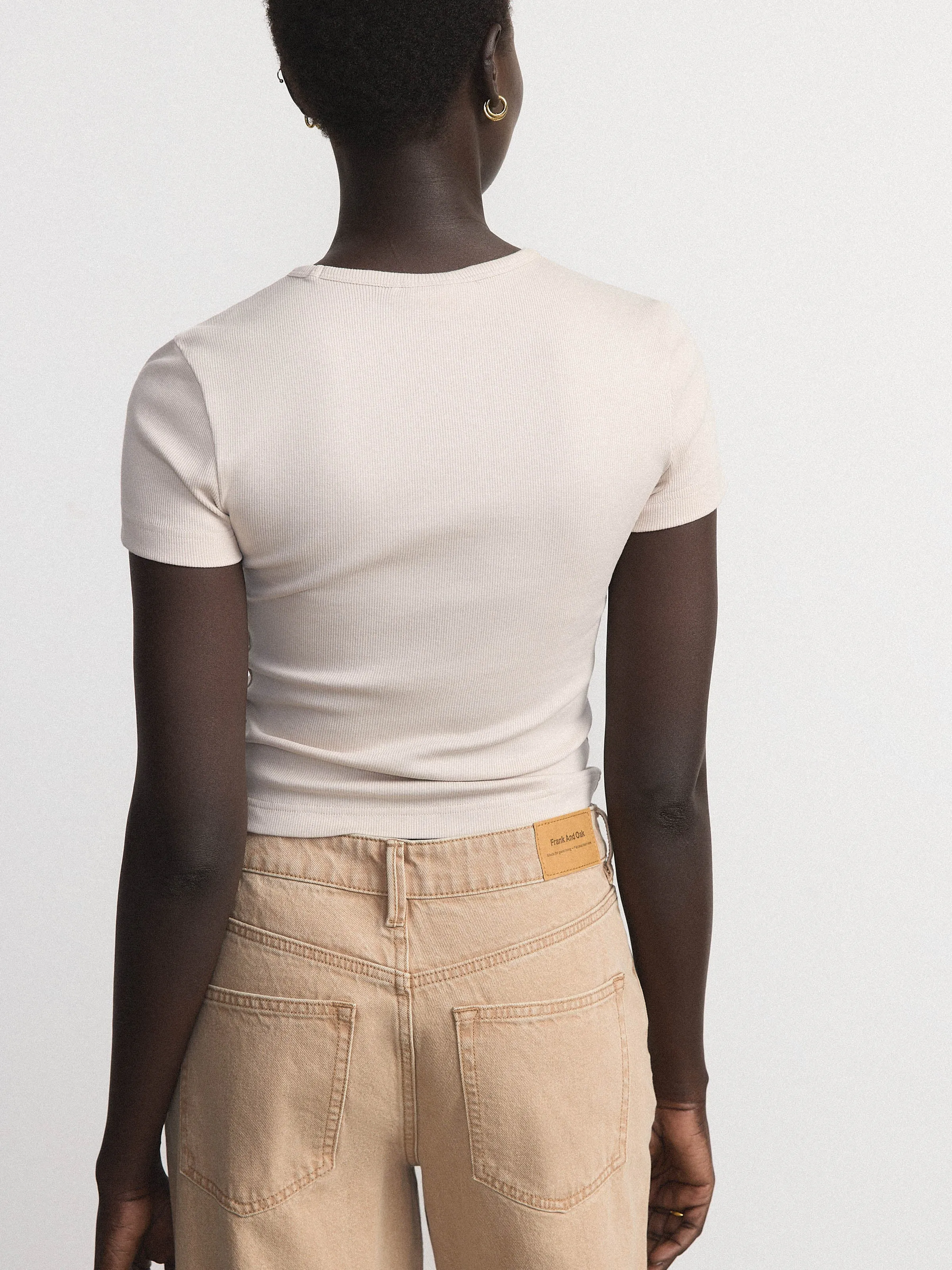 The Ribbed Baby T-Shirt in Grey