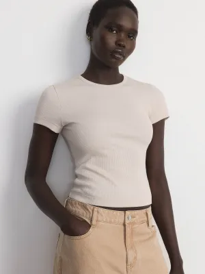 The Ribbed Baby T-Shirt in Grey