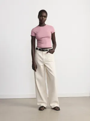 The Ribbed Baby T-Shirt in Pink