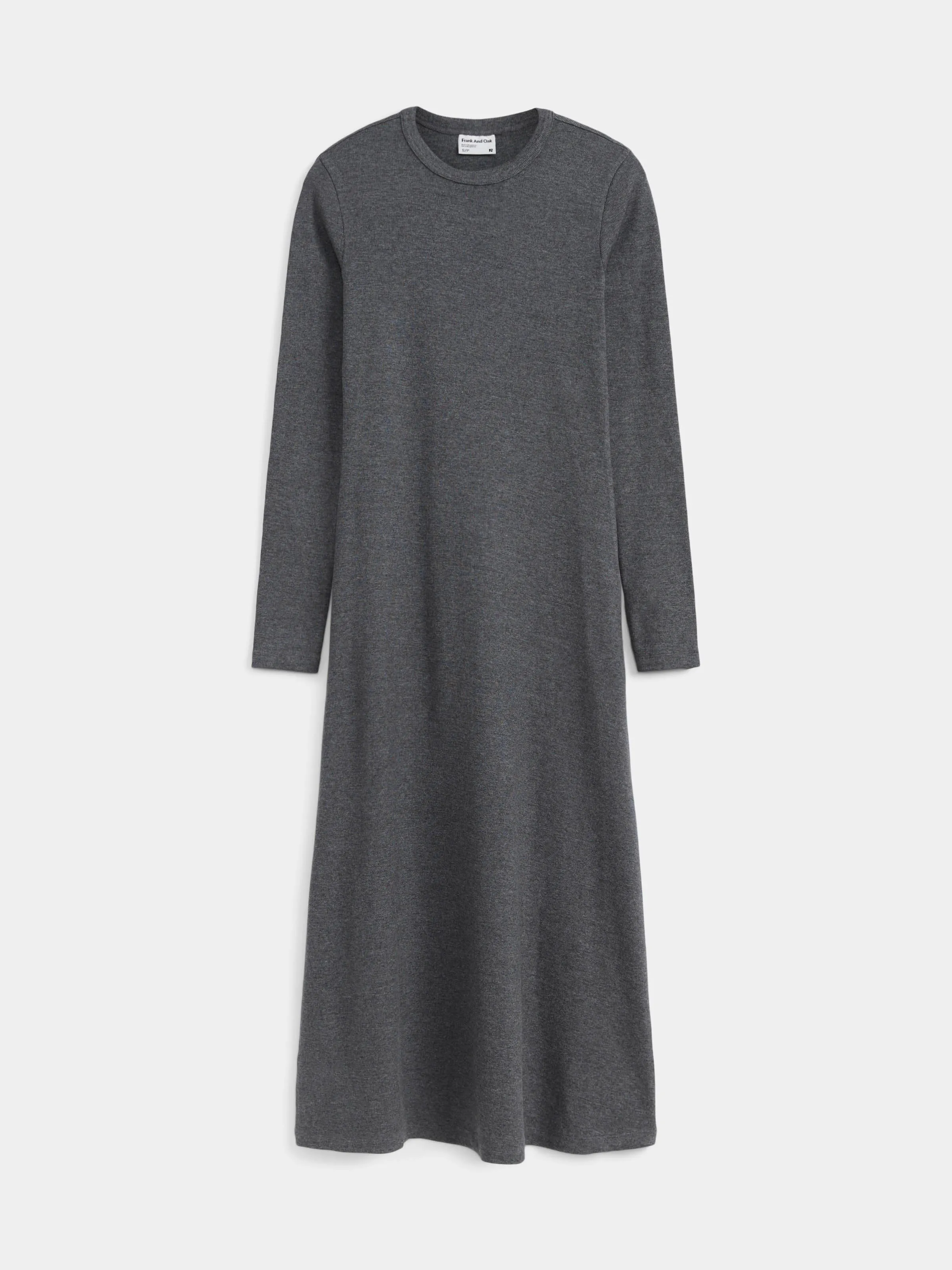 The Ribbed Maxi Dress in Cool Grey