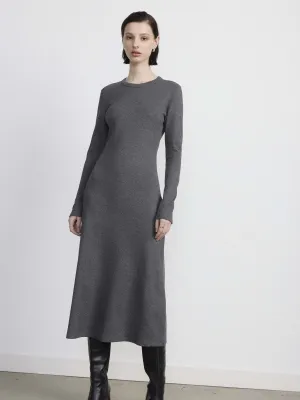The Ribbed Maxi Dress in Cool Grey