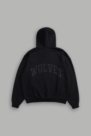 Wolves Crest "Grunge" Unisex Hoodie in Black