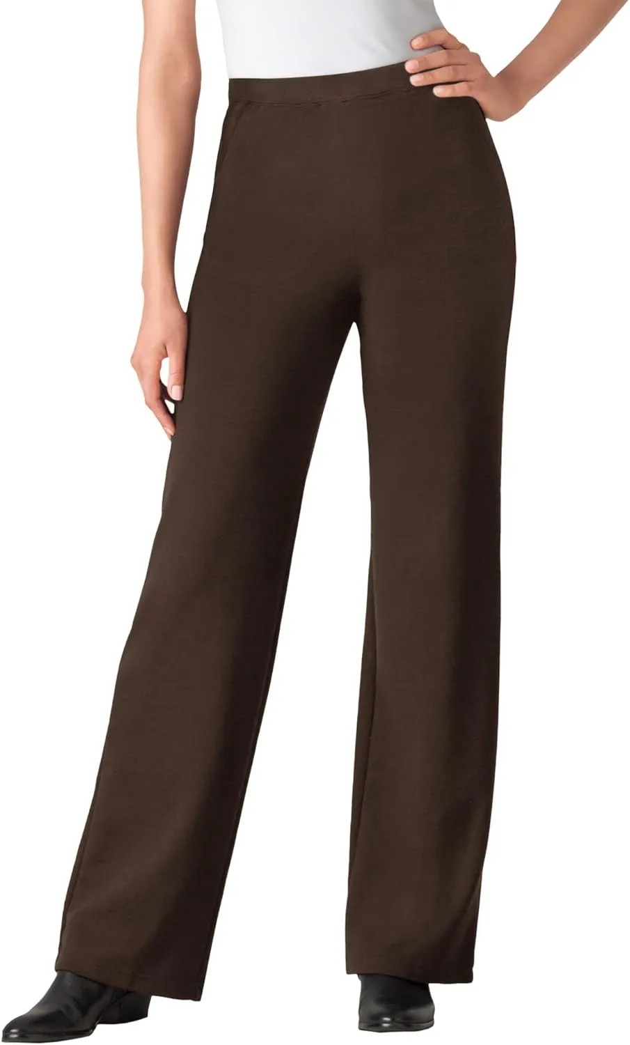 Woman Within Plus Size Wide Leg Ponte Knit Pant