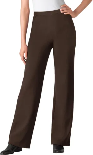 Woman Within Plus Size Wide Leg Ponte Knit Pant