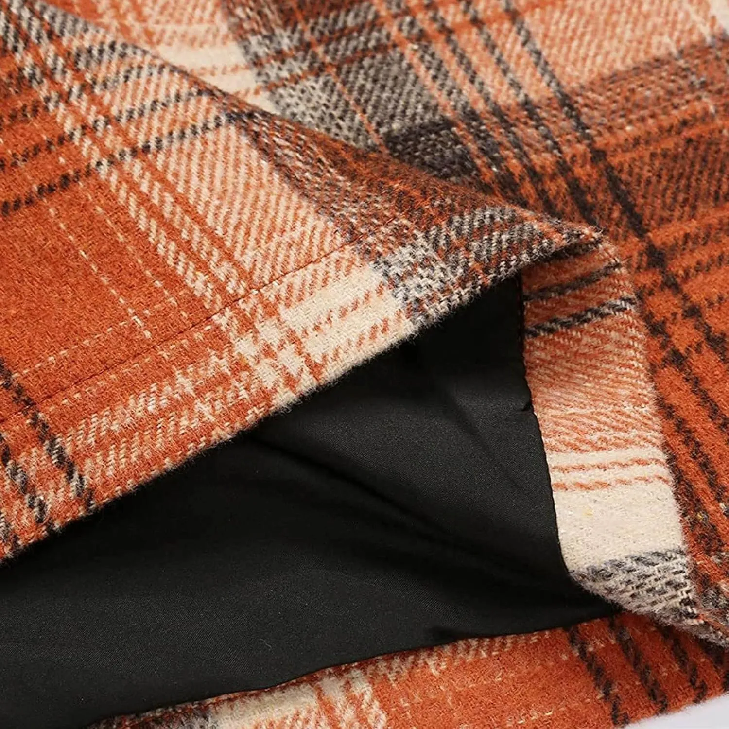 Womens Wool Plaid Mini Skirt Fall Winter High Waisted Bodycon Pencil Skirt Outfits for Women