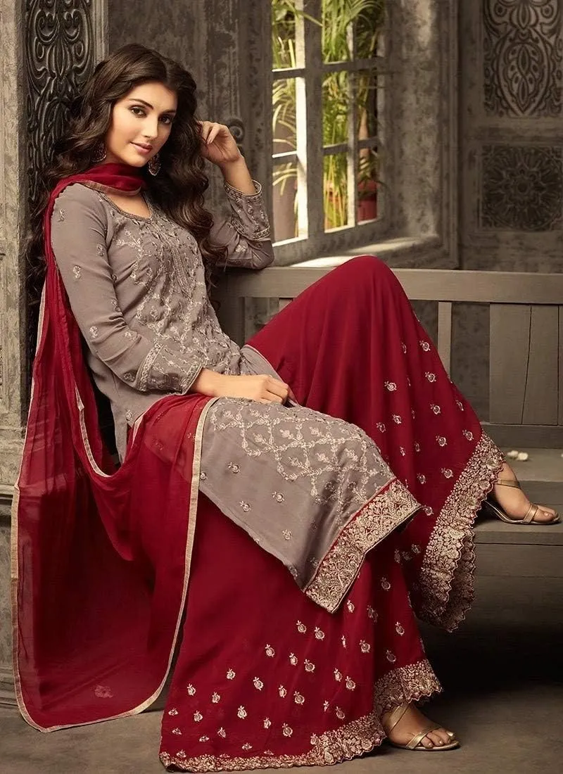 Ziya Indian Pakistani Dresses for Women Palazzo Style Embroidered Salwar Kameez Suit 47001